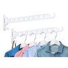 SKIKEN White Laundry Clothes Hanger Rack with 8 Holes, Wall Mount Laundry Room Hanger Swing Arm, 180Rotation, Folding Wa