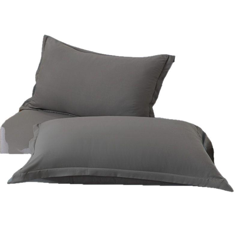 Cross-border Solid Color Skin-Friendly Brushed Fitted Sheet & Dustproof Mattress Cover with Pillowcase