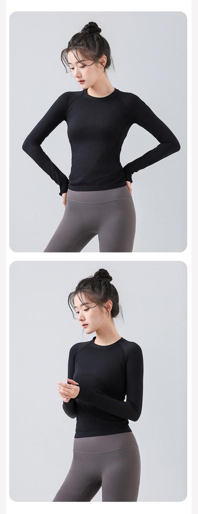 Women's Autumn/Winter Long Sleeve Round Neck Yoga & Fitness Top