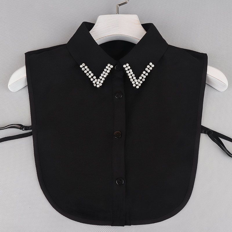 Μόδα Χρώμα Καραμέλας Λευκό Ψεύτικος Γιακάς Πουκάμισο Γυναικείο Ψεύτικος Γιακάς Μισό Πουκάμισο Μπλούζα Ψεύτικος Γιακάς Γυναικείο Πουλόβερ Πουκάμισο Αποσπώμενοι Γιακάδες