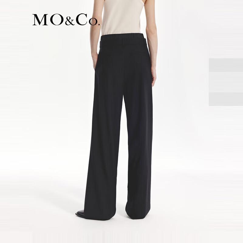 MO&Co. Women's Merino Wool Wide-Leg High-Waist Pants