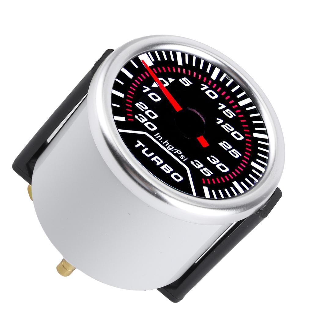 Universal Turbo Boost Gauge Vacuum Pressure Meter 35PSI Smoke Tint Lens LED Dial 52mm