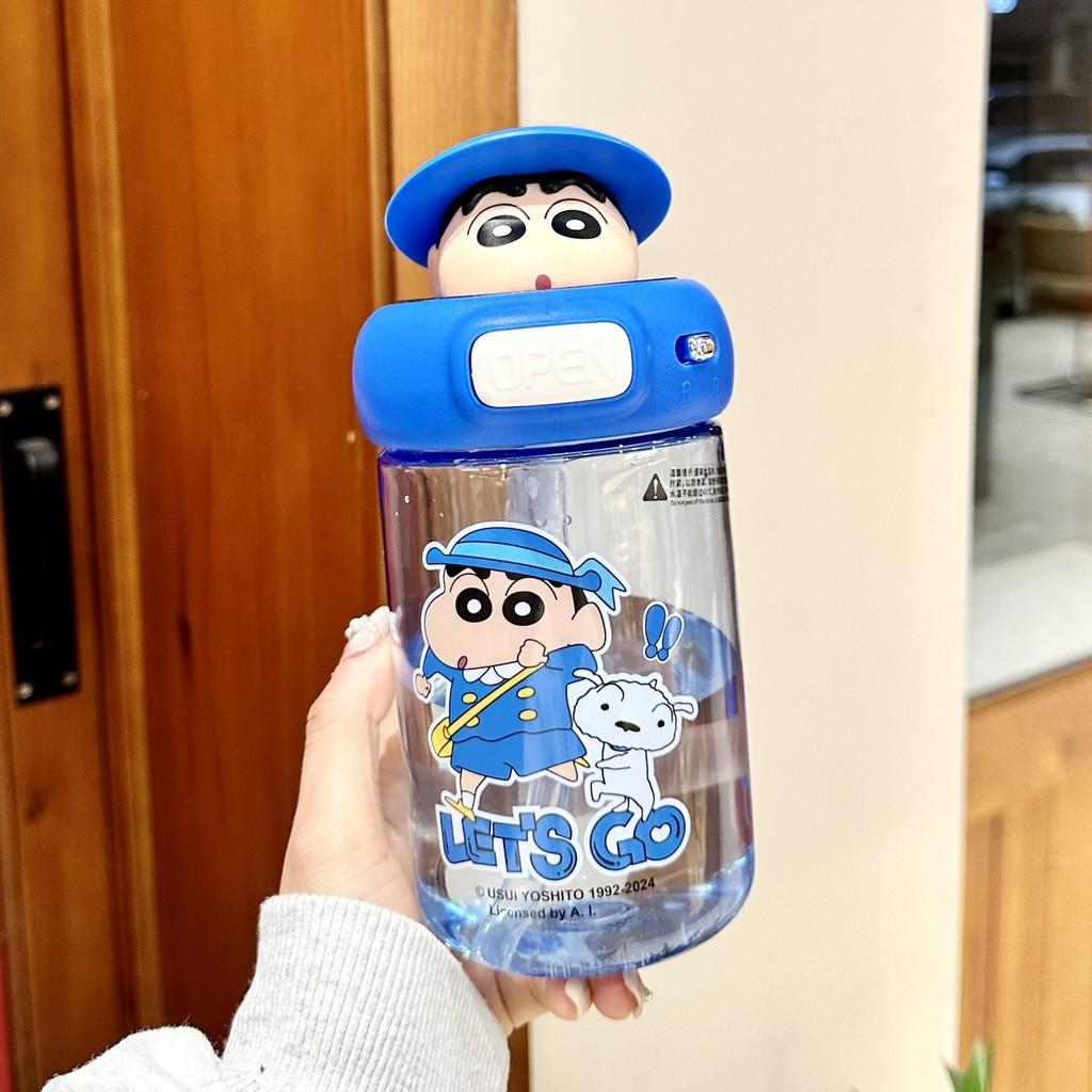 Crayon Shin Chan Creative Cartoon Tritan Water Bottle With Straw For Children