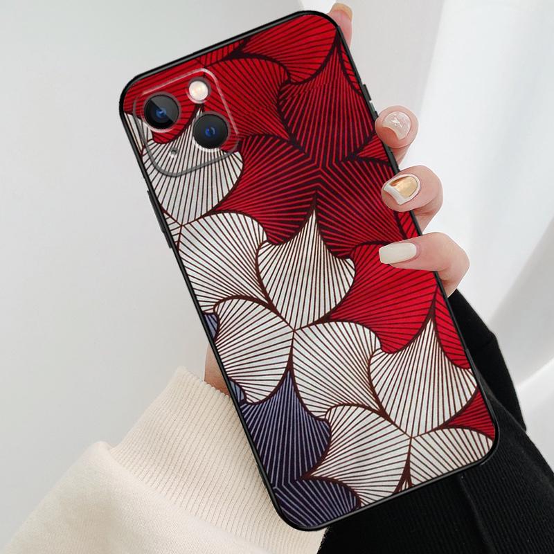 African Wax Pattern Fabric Phone Case For iPhone 11 12 13 14 15 16 Pro XS Max Mini Cover For iPhone X XR Plus Back Case