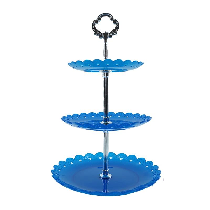 European Three-layer Cake Stand Wedding Party Dessert Table Candy Fruit Plate Cake Self-help Display Home Table Decoration Trays