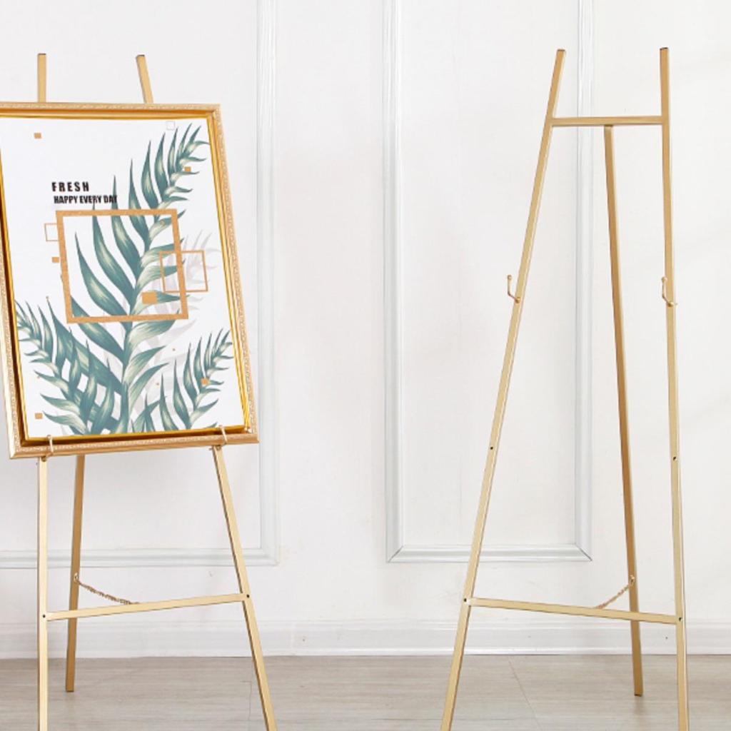 Gold Wedding Iron Easel: Photo Frame & Welcome Sign Display Stand for Nordic Oil Paintings