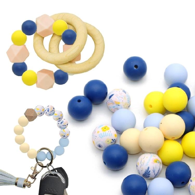 Bracelets Beads Silicone Material Colorful Loose Bead Jewelry Making Supplies