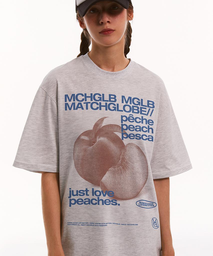 MATCHGLOBE Peaches Oversized Tee (Light Melange)