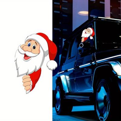 1pc Santa Claus Stickers, Car Christmas Decoration Stickers, Christmas Party Stickers, Car Glass Stickers, Motorcycle Stickers Christmas Decorations
