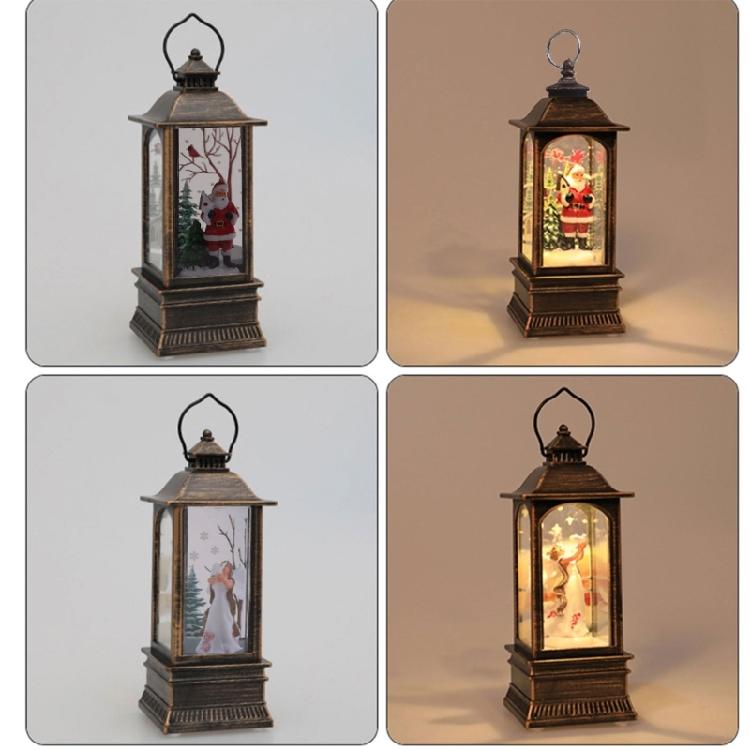 Santa-Claus/Xmas Tree/Snowman/Angel Glittering Lantern Christmas Gift for Kids