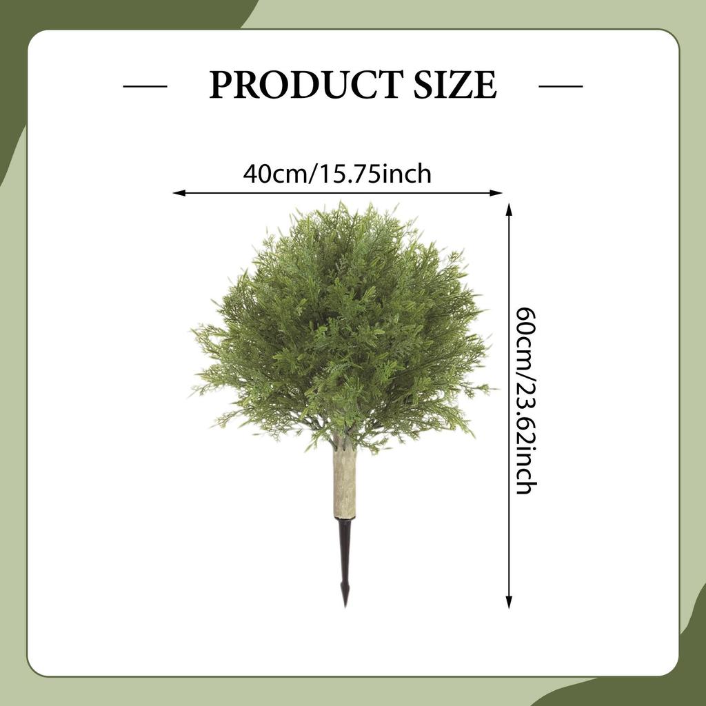 Artificial Topiary Tree Faux Shrub Cypress Plant Bushes PP Material Maintenance Suitable for Entryway Garden Office Home Decor