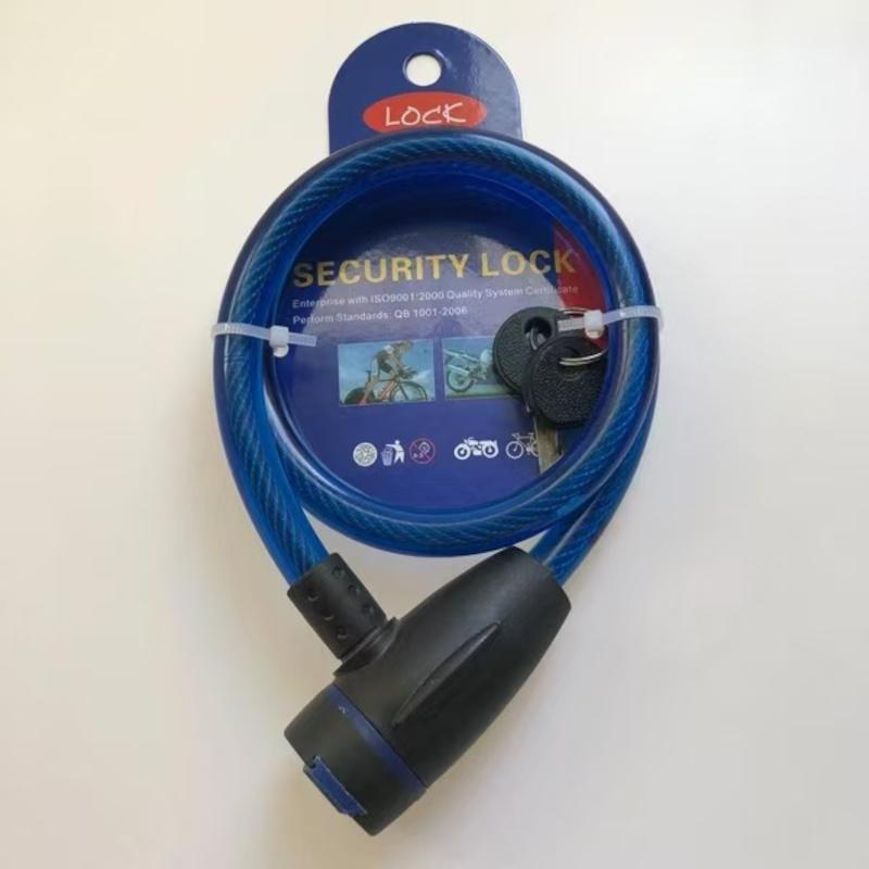 Anti-Theft Straight Cable Bicycle Lock with Key 4 Color Options Secure Lock for Bicycles Scooters Kayaks Paddleboards