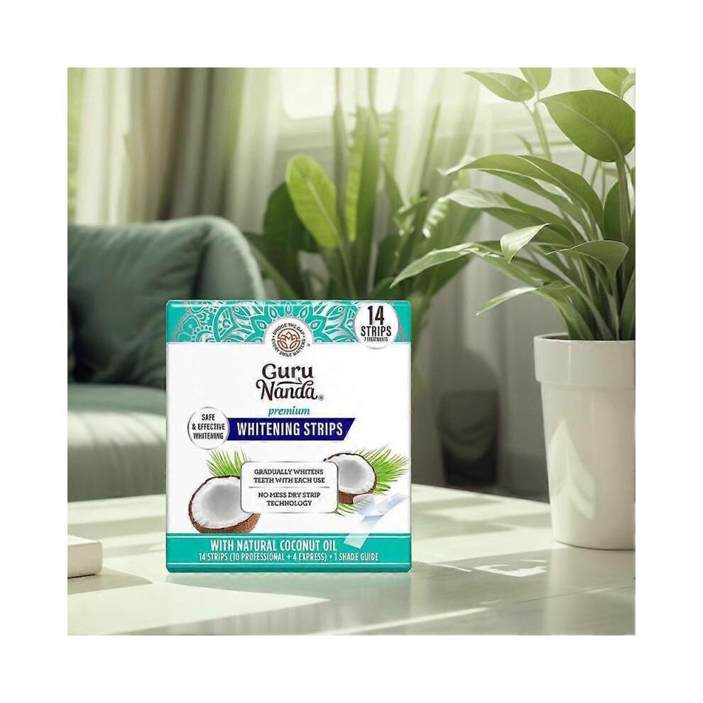Natural Coconut Oil Teeth Whitening Strips Alcohol-Free Formula for Sensitive Teeth