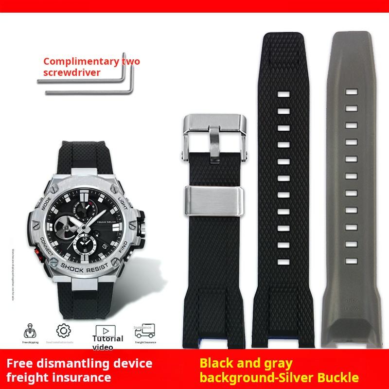 High quality Silicone Watch Strap for Casio G-Shock GST-W120L S130L S310 B100 GST-W100G Men Rubber Wristband watchband Bracelet