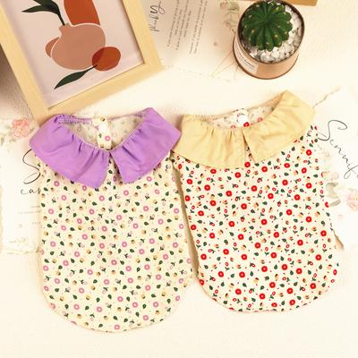 Dog Doll Collar Floral Vest Clothes Pet Clothes Spring Summer Section Teddy Puppy Cat Clothes Pet Clothing Small Floral Shirt