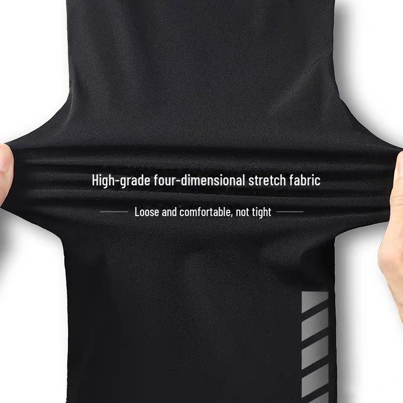 Men's 2021 Summer Breathable Ice Silk Stretch Casual Pants - Loose Fit, Nine-Point Length