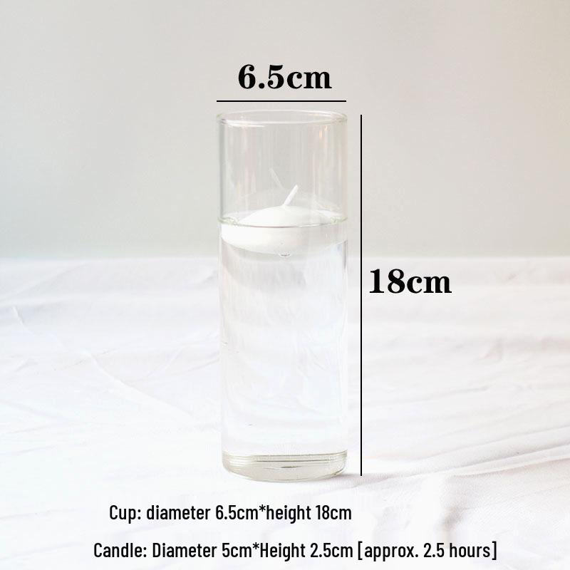 Glass Candle Holders for European Romantic Dinner, Wedding, Birthday, or Hotel Events - Floating Water Candles Included