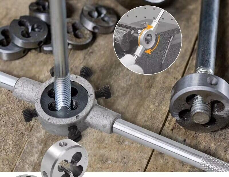 STEELMIGHT 40PCS Tap and Die Set for Thread Bolt and Thread with Adjustable Tap Wrench Repair, Repair, Cutting,