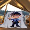 1pc Policeman Print Outdoor Soft Polyester Flannel Throw Blanket Versatile for All Seasons , Soft , Cozy , Warm All Season Quilted Throw ,