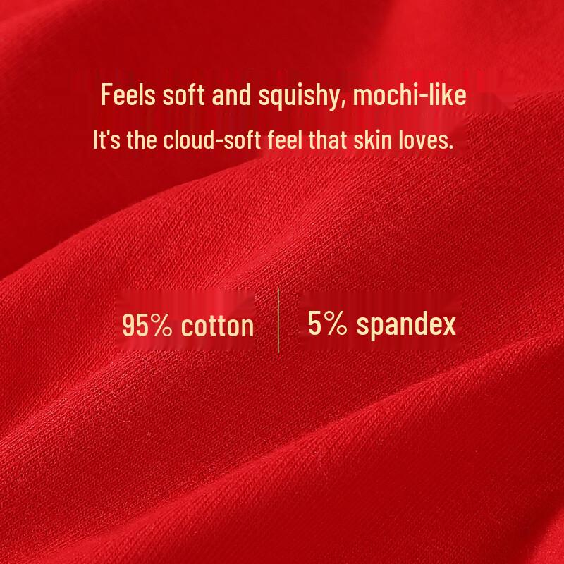 Langsha Women's Lucky Red High-Waist Pure Cotton Briefs