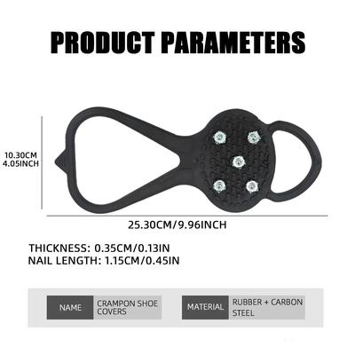1 Paar 5 Bolzen Anti-Rutsch-Eis Schnee Camping Wanderschuhe Winter Sicherheitsstiefel Universal Professional Klettern Steigeisen
