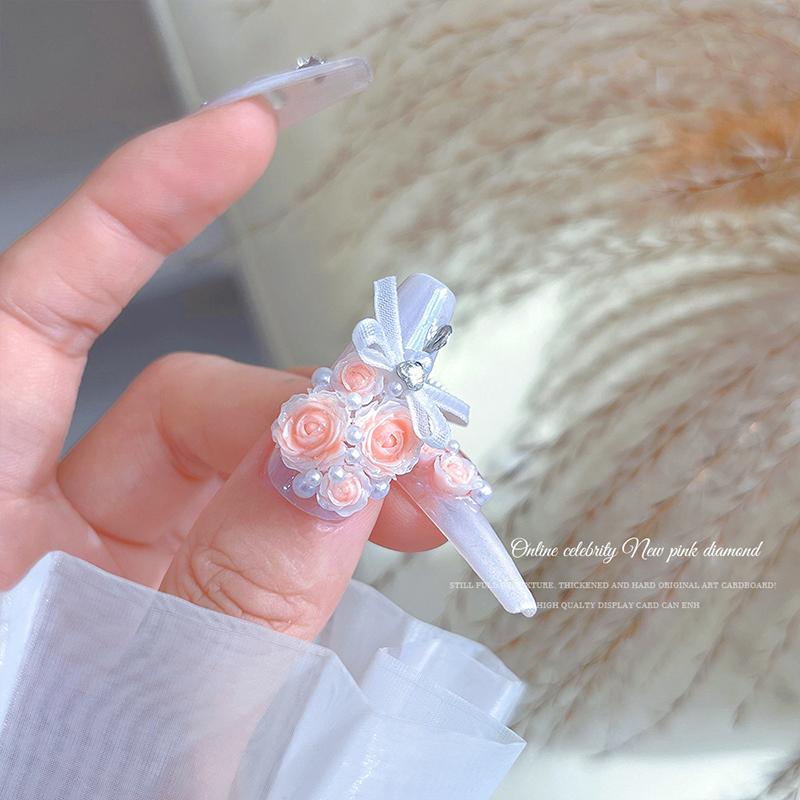 100Pcs Nail Art Mini Flower Resin Gem Stones Diy Nail Crafts 3D Stickers For Gel Polish Nail Accessories Multi-Colors Rose