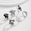 Vintage Five-Pointed Star Ring for Men High-End Hip-Hop Personality Dark Style Ring Set Men's Jewelry