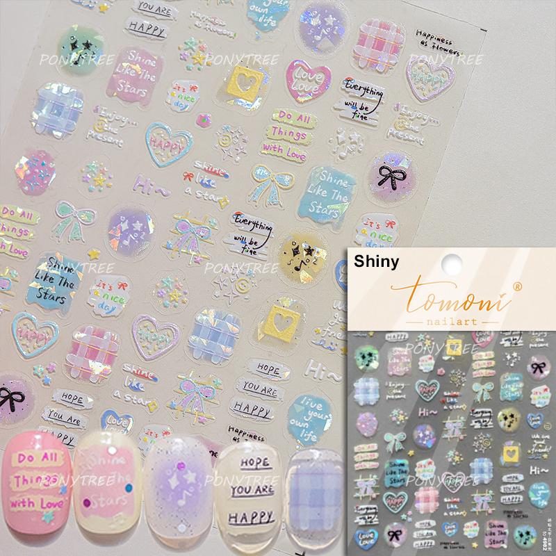 

Dyeing Apple Cherry Fruit Dog Puppy Bowknot Colorful Cartoon Graffiti Reliefs Adhesive Nail Art Stickers Flowers Manicure Decals MP6275TO4982