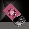 Electroplated Pink Heart phone case for iphone 17 pro max cover Built-in glass for iPhone 17 16 15 14 13 12 pm Pro Plus