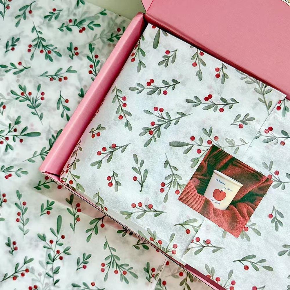

Holly Berry Gift Wrap Patterned Christmas Tree Pattern Paper Christmas Bouquet Paper Festive Santa Claus Wrapping Paper For Cake