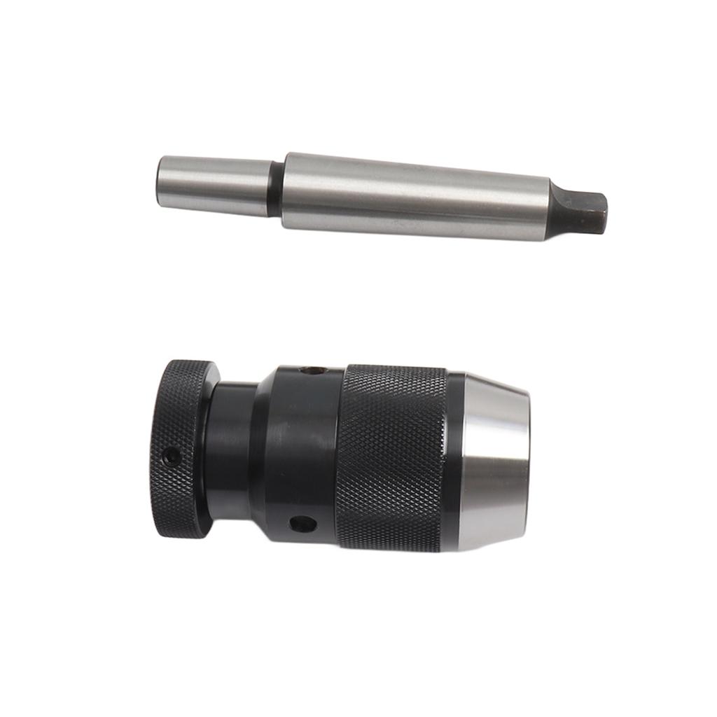 1-16mm Keyless Drill Chuck, 45# Steel Self Tightening Lathe Chuck, Self Tightening with MT3-B18 Taper Shaft, Integrated Shank