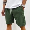 Men's Retro Corduroy Shorts, Casual Loose And Textured Shorts, Solid-color Sport Knee-length Pants