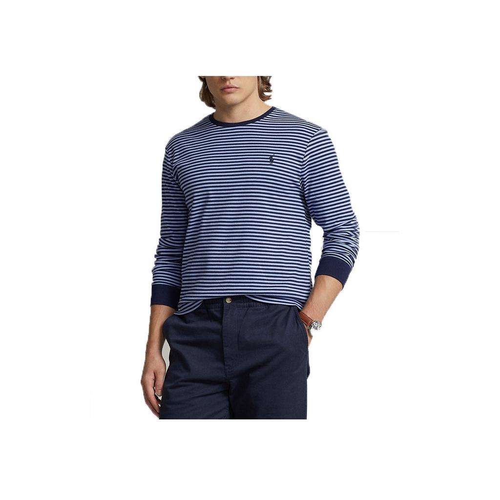 Polo Ralph Lauren Ss23 Striped Logo Embroidered Long Sleeve T-Shirt Men Tops Blue MNPOTSH16820298-400