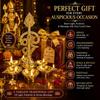 Om Arumuga Vilakku with Vel – Traditional Brass Six Face Oil Lamp for Pooja | Arumugam Vel Vilakku