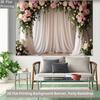 2D Romantic Floral Draped Curtain Background for Bridal Shower