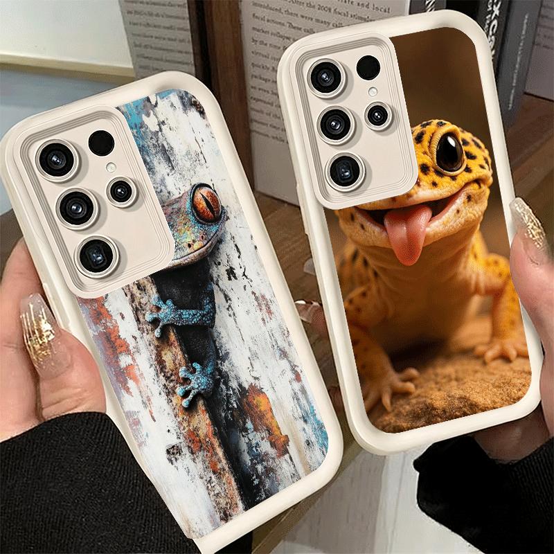 Lizards Geckos Cute Pet Soft Phone Case for Samsung Galaxy S26 Ultra S25 Edge S24 S23 S22 Plus S21 S20 FE 5G Shell Silicone Fund