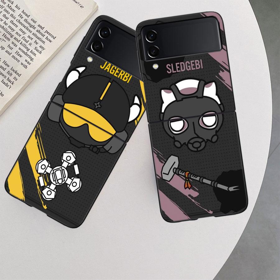 Game Rainbow S-Six S-Siege Phone Case For Samsung Z Flip 7 6 5G Galaxy Z Flip 5 4 3 Black Hard Cell Cover Luxury PC Shell Coque