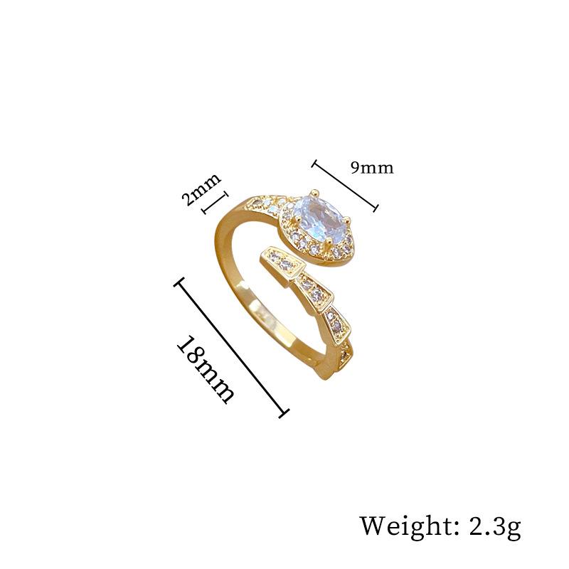 Design Wind Geometric Diamond Bead Ring Women'S Cold Wind Open Ring