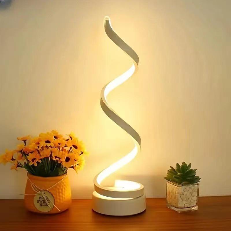 2025 Cross-border E-commerce: Modern Spiral, Adjustable LED, USB-Powered Desk Lamps
