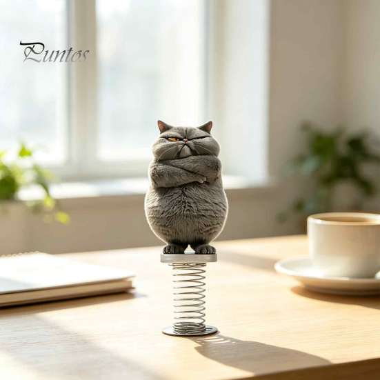 Durable Acrylic Car Ornament Gifts Cute Cat/Dog Dashboard Ornaments, 2D Flat Decorations Spring Swaying Ornaments with Self Adhesive Swing Base