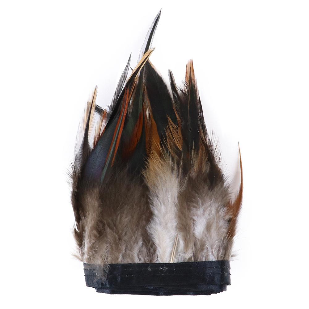 Chicken Feather Black Heart Tip Cloth Edge Clothing Accessories Pendant Material High Quality Chicken Feather Cloth Belt Handicraft
