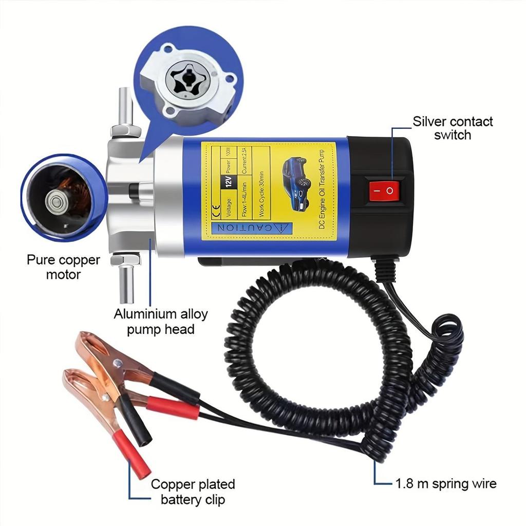 Electric Oil Pump - Portable 24V Car Oil Extractor Transfer Pump Oil/Crude Oil Fluid Suction Pump Fuel Engine Oil Extractor Siphon Tool