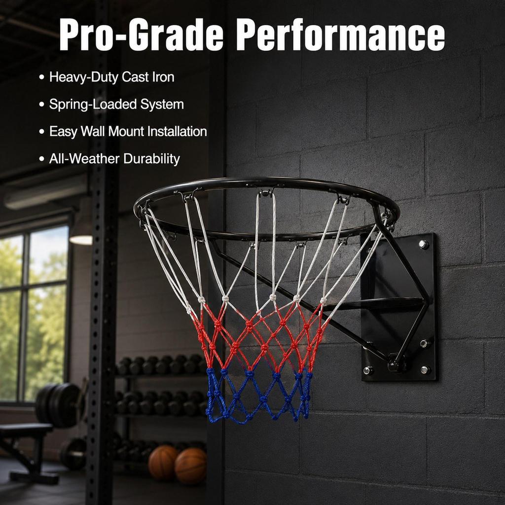 Basketballkorb mit Backboard zur Wandmontage, Einfache Montage, Klassisch