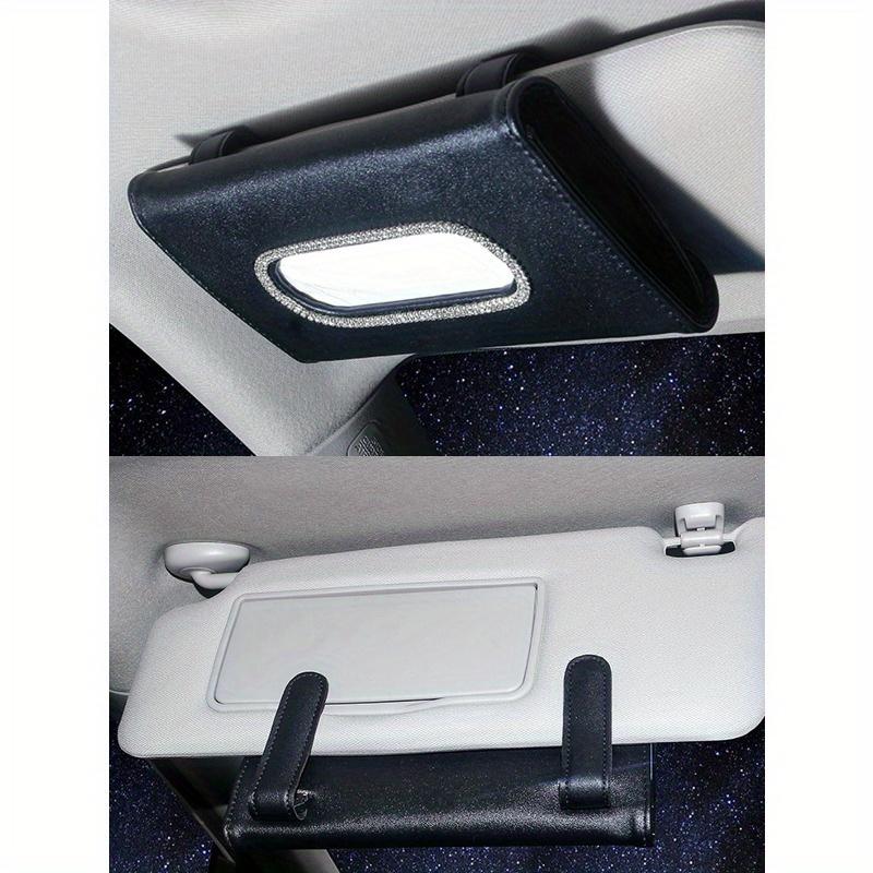 1pc Rhinestone Decor Car Sun Visor Tissue Box