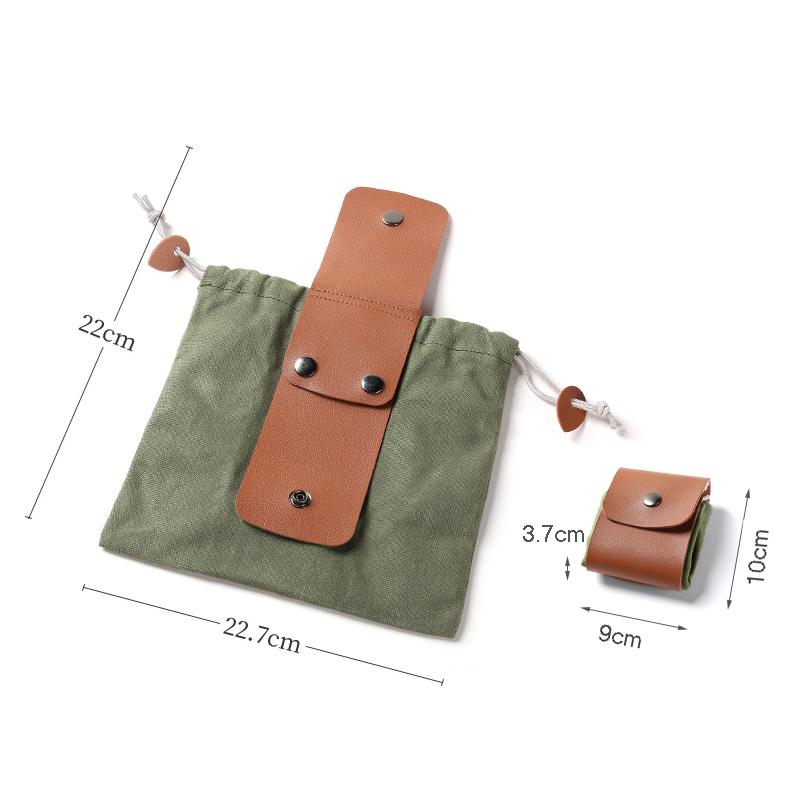 Portable Outdoor Foraging Bag,Fruit Picking Pouch,Collapsible,Berry Puch Storage,Leather Bushcraft Canvas Bag,Hiking and Camping