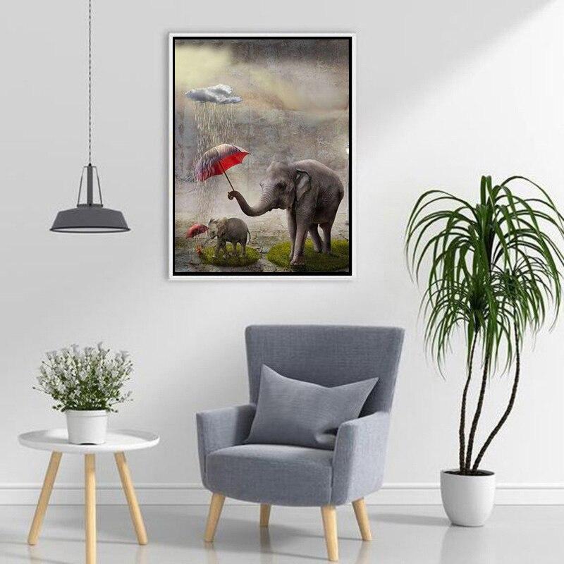 DIY Elephant 5D Diamond Painting Full Round Drill Animal Diamont Embroidery Cross Stitch Resin Mosaic Home Decor Art Gift