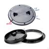 Boat Inspection Deck Plate Recessed Finger Grips Round Textured White 4 Inch