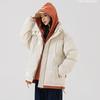 Winter New Ins Hong Kong Cotton-padded Clothes for Men, Thickened Bread Clothes, Fake Two-piece Cotton Clothes, Loose Stand-up Collar Jacket for Men