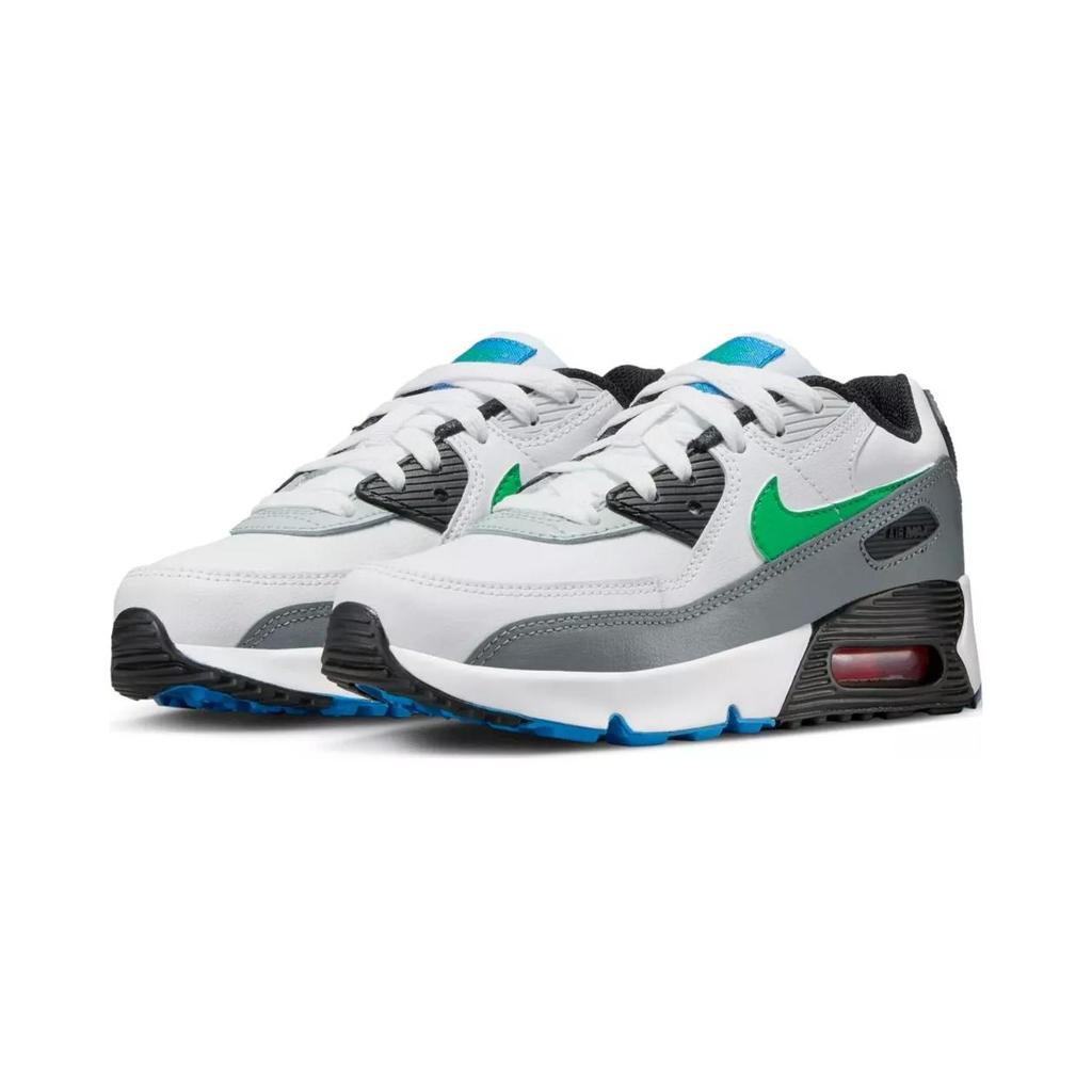 Nike Air Max 90 Leather PS White Stadium Green Kids Sneakers Pure-Platinum Cool-Grey DV3608-102