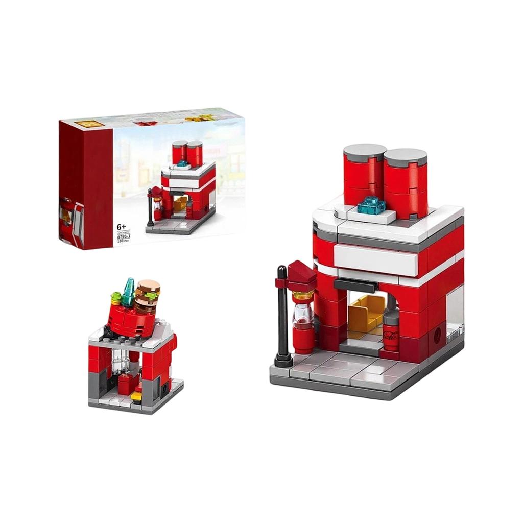 Children's Small  Street View Building , City Building Models Compatible With Puzzle Assembly, Boys' And Girls' Toys